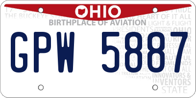 OH license plate GPW5887