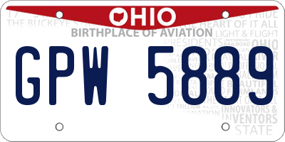 OH license plate GPW5889