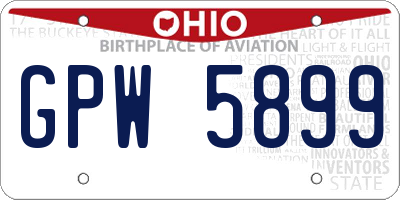 OH license plate GPW5899