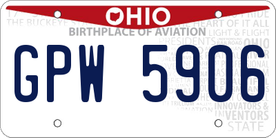 OH license plate GPW5906