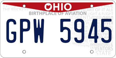 OH license plate GPW5945