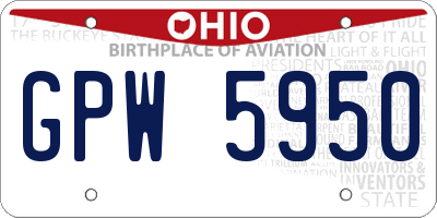 OH license plate GPW5950