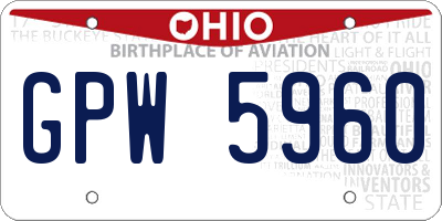 OH license plate GPW5960