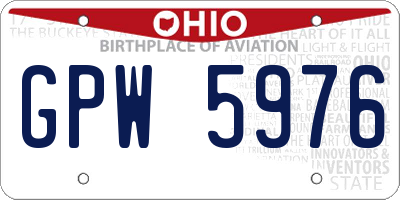 OH license plate GPW5976