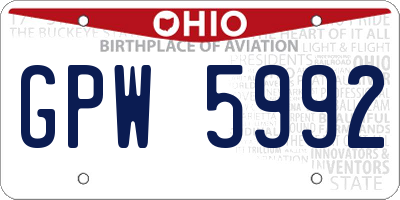 OH license plate GPW5992