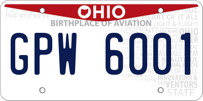 OH license plate GPW6001