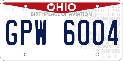 OH license plate GPW6004