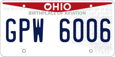 OH license plate GPW6006