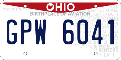 OH license plate GPW6041