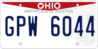 OH license plate GPW6044