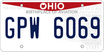 OH license plate GPW6069
