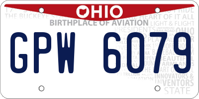 OH license plate GPW6079
