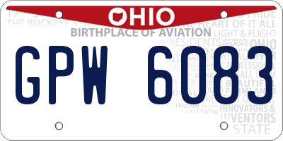 OH license plate GPW6083