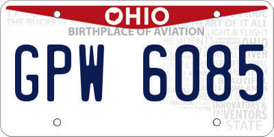 OH license plate GPW6085