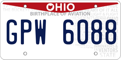 OH license plate GPW6088