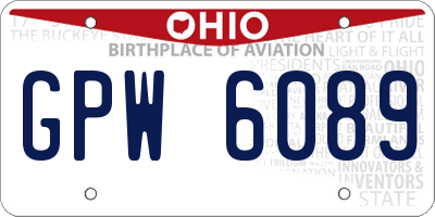 OH license plate GPW6089