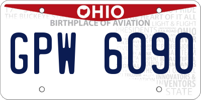 OH license plate GPW6090