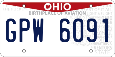 OH license plate GPW6091