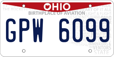 OH license plate GPW6099