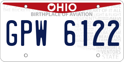 OH license plate GPW6122
