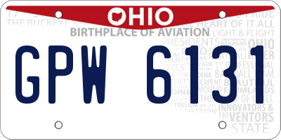 OH license plate GPW6131