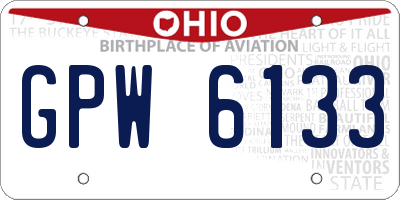 OH license plate GPW6133