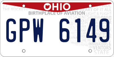 OH license plate GPW6149