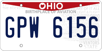 OH license plate GPW6156