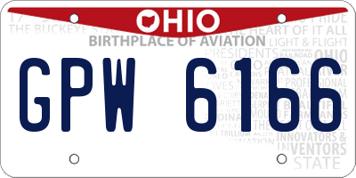 OH license plate GPW6166