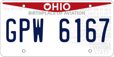 OH license plate GPW6167