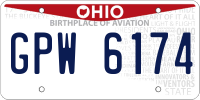 OH license plate GPW6174