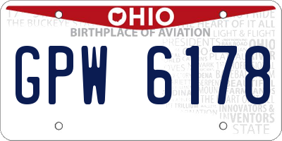 OH license plate GPW6178