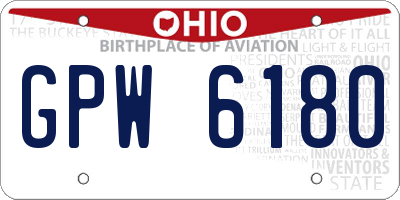 OH license plate GPW6180