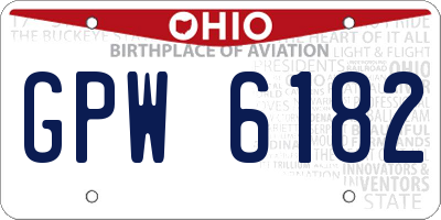 OH license plate GPW6182