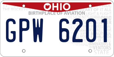 OH license plate GPW6201