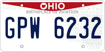 OH license plate GPW6232