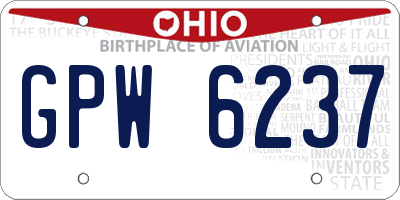 OH license plate GPW6237