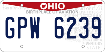 OH license plate GPW6239