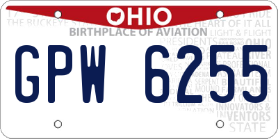 OH license plate GPW6255