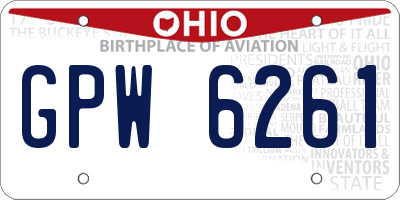 OH license plate GPW6261