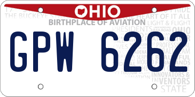 OH license plate GPW6262