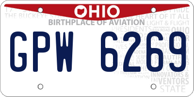 OH license plate GPW6269