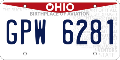 OH license plate GPW6281