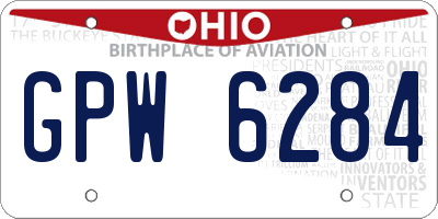 OH license plate GPW6284