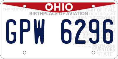 OH license plate GPW6296