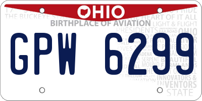OH license plate GPW6299
