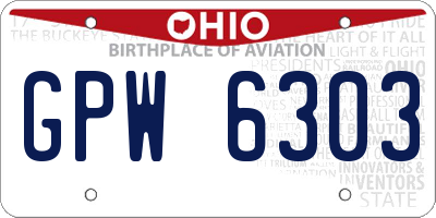 OH license plate GPW6303