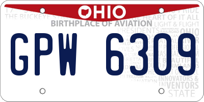 OH license plate GPW6309