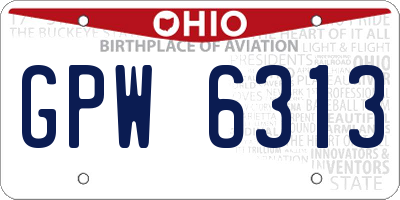 OH license plate GPW6313