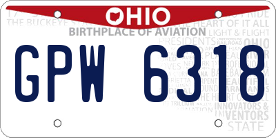 OH license plate GPW6318